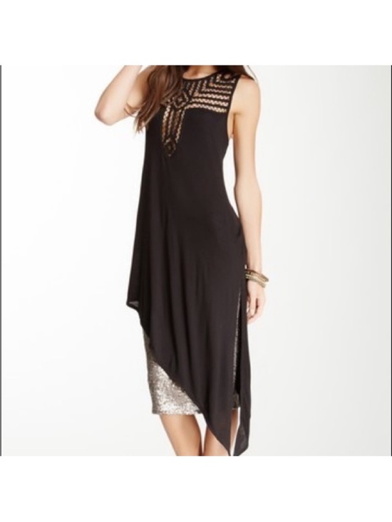 Free People Dresses & Skirts - NWOT Free People Black Crochet Yoke Asymmetrical Dress
